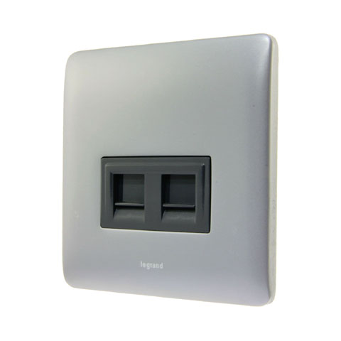 Legrand - 731057 - Synergy™ Cat6 Data socket / outlet RJ45 Double Silver.