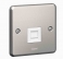 Legrand - 733054 - Telephone socket Synergy RJ 11/RJ 12 single brushed stainless steel