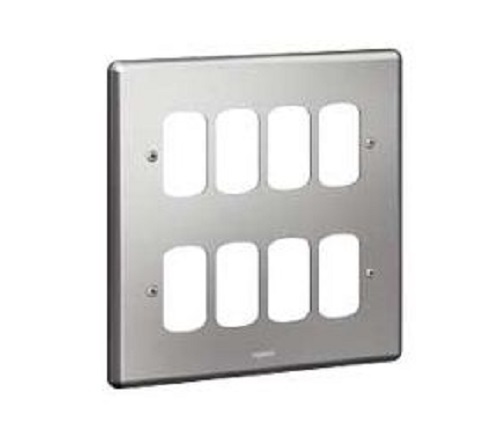 Legrand - 733183 - Synergy 2X2 Gang 4-Modules small Plate - Brushed Steel.