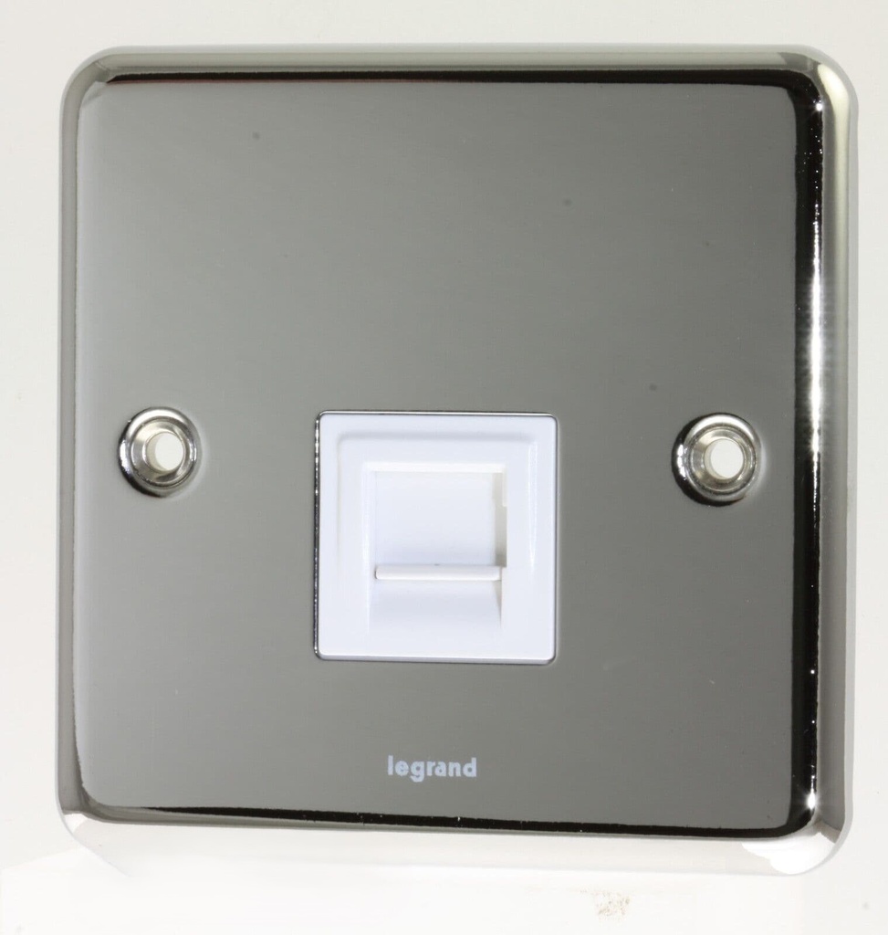 Legrand - 733251 - 1g Polished Steel Secondary Telephone Socket Outlet