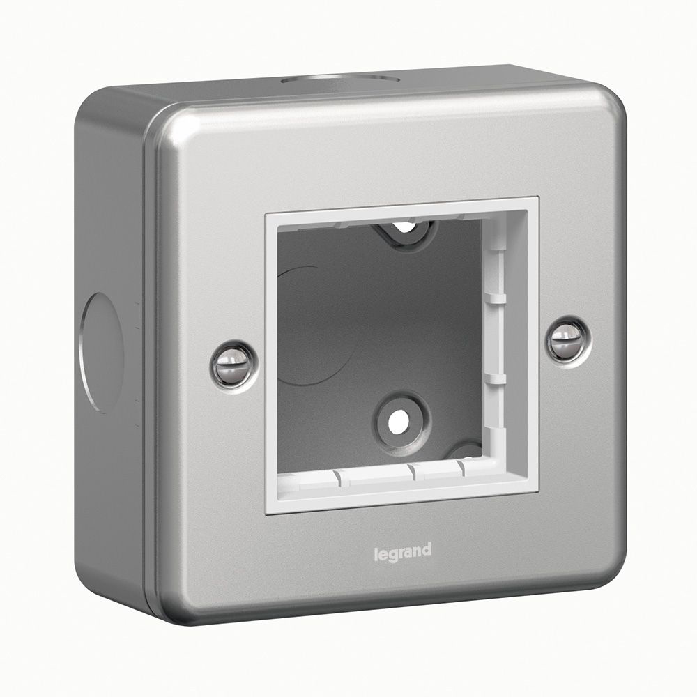 Legrand - 733892 - Synergy™ Carrier plate for 2 Mosaic modules 1-Gang Metalclad.