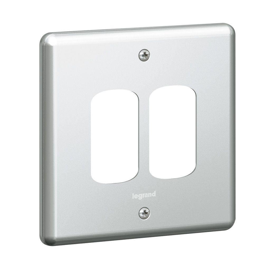 Legrand - 733992 - Synergy™ Front plate for 2 Grid modules 1-Gang Metalclad.