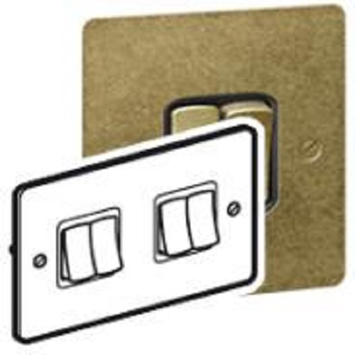 Legrand - 734334 - Synergy Switch 20A 250V 4-Gang 2-Way - Antique Brass.