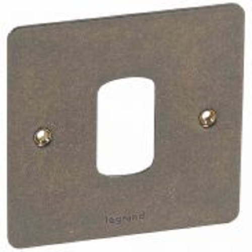 Legrand - 734391 - Synergy Front flate plate 1-Gang 1-Module - Antique Brass.