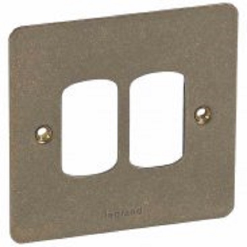 Legrand - 734392 - Synergy front plate 1-Gang 2-Module - Antique Brass.
