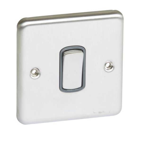 Legrand - 734531 - Synergy 20A Single pole switch 1-Gang 2-Way - Brushed Stainless Steel.