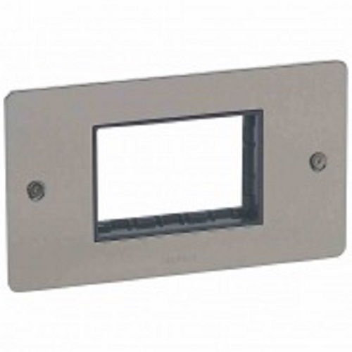 Legrand - 734693 - Synergy Carrier Plate 2-Gang 3-Modules Bs Brushed Stainless Steel.