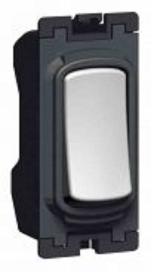 Legrand - 739504 - Synergy Switch Grid module 10A 1-Gang 1-Way Single Pole - modern silver.
