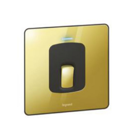 Legrand - 832412 - Synergy™ Sleek Double Pole Switch with Led Power indicator Glossy Gold 20A 250VAC.