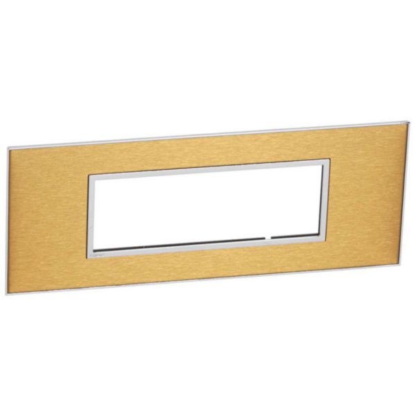Legrand - 576370 - Arteor™ Plate British Standard Square for 6 Module Brushed Gold brass.