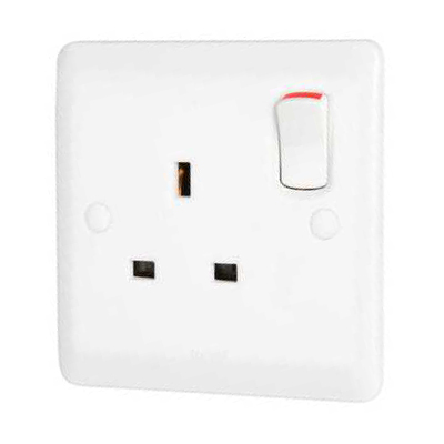 Legrand - 730061 - Synergy™ Double pole socket outlet 1-Gang + indicator 13A 250V White.