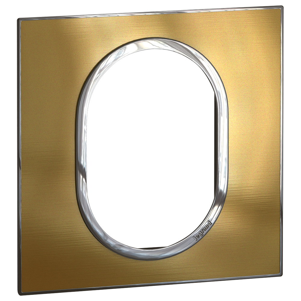 Legrand - 576170 - Arteor™ Plate British Standard Round 3 Module 1-Gang Brushed Gold brass.