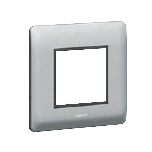 Legrand - 731092 - Synergy® British Standard Carrier Plate 1-Gang square for Arteor 2-Module Silver.