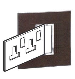 Legrand - 576203 - Arteor™ Plate British Standard Square for 13A Twin switched socket 2-Gang Leather Club.
