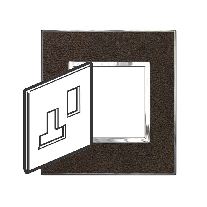 Legrand - 576213 - Arteor™ Plate British Standard Square for 13A switched socket 1-Gang Leather Club.