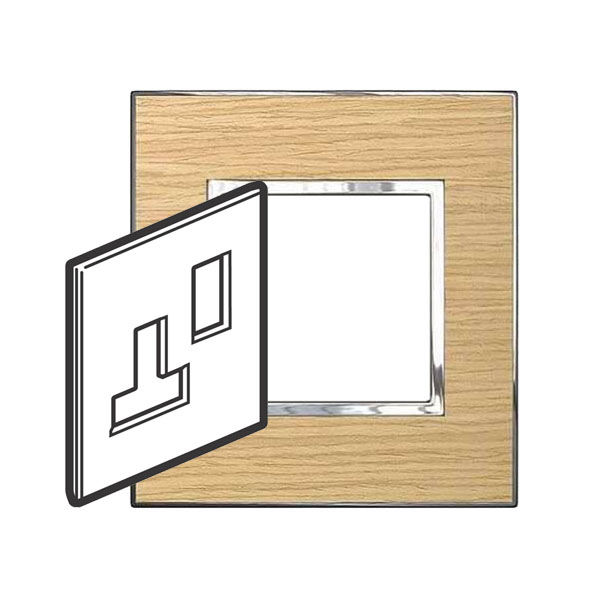 Legrand - 576219 - Arteor™ Plate British Standard Square for 13A switched socket 1-Gang Wood Light Oak.