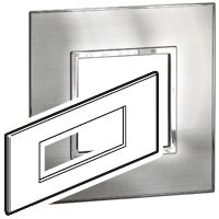 Legrand - 575376 - Arteor™ Plate British Standard Square for 6 Module Stainless style.