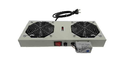 AGER - AN-F2T-A-XX - Fan Module 2-Pcs with Thermostat & On/Off Switch, 1.5 Mtr Plug Cable UK Type Black.