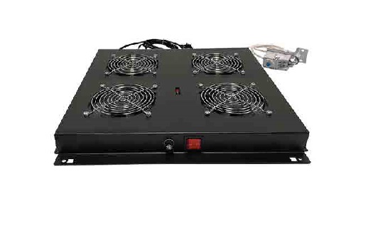AGER - AA-VG-F4T-A-S1 - Fan Module 4-Pcs with Thermostat & On/Off Switch, W=415mm D=431mm H=44mm, 3 Mtr Plug Cable UK Type Black.