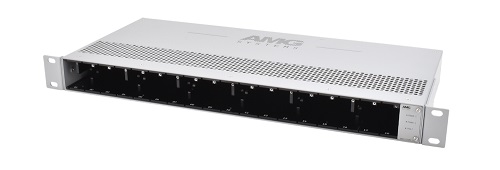 AMG - AMG2036-RP-AA - Industrial Blade Rack Chassis for AMG260B Units, 18 Slots, 1U 19" Rack Mount, (-30 to +75°c), Dual PSU 12Vdc 114Watt Integrated PSUs 85-264 VAC.