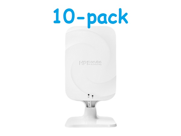 HPE - S1F95A - (10-Pack of S0B60A) Aruba Networking AP-605H (RW10) 2-Radio 3-Band 2x2 Wi-Fi 6E 1+4 ETH PSE USB Hospitality Wireless Access Point (AP).