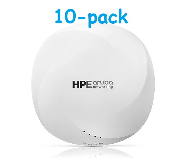 HPE - S3J33A - (10-Pack of R7J49A) Aruba Networking AP-615 (RW10) 2-Radio 3-Band 2x2 Wi-Fi 6E Internal Antennas Campus Wireless Access Point (AP).