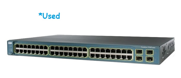 Cisco - WS-C3560G-48TS-S *Used - Catalyst 3560 Network Switch 48-Port 10/100/1000, 4-Port SFP Standard Image.