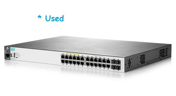 HPE Aruba - J9773A *Used - 2530-24G PoE+ Network Switch, 24-Port 10/100/1000 PoE+, 4-Port SFP, 1-Port Dual-personality (RJ-45 / USB) serial console port, 195W PoE.
