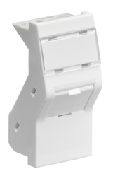 [MMCANG06C3] Leviton - MMCANG06C3 - Bezel Adapter Euro Style 25x38mm LJ6U Angled Keystone, Shutter, White.
