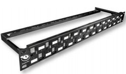 [MMCPNLX24SIJ2M-B] Leviton - MMCPNLX24SIJ2M-B - Patch Panel 24-Port 1U SIJ staggered UNLOADED w/ rear manager, Black.