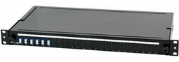 [FPCC1SXSM12LC2] Leviton (Brand-Rex) - FPCC1SXSM12LC2 - FO Patch Panel loaded with 6 LC Duplex SM Adapters - 1U, Black.