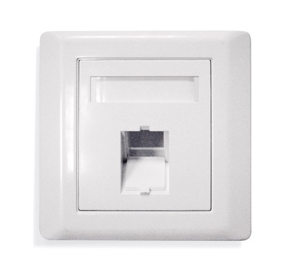 [185862] Datwyler Cables - ‎185862 - Faceplate for 1 X KU 1/8 Keystone modules unloaded Angled White.