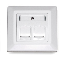 [185867] Datwyler Cables - 185867 - ‎Faceplate Metal for 2 X KU 1/8 Unloaded Keystone Angled White.