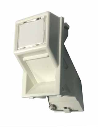 [309146] Datwyler Cables - 309146 - unilan® Bezel Adapter Euro Style 25x38mm LJ6C Angled Keystone, White.