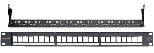[418022] Datwyler Cables - 418022 - Patch Panel KU 24x CAT6 Keystone 19" 1U Un-loaded, Black.