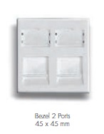 [418032] Datwyler Cables - 418032 - Bezel Adapter French Style 45x45mm Dual-Port Flat Keystone, White.