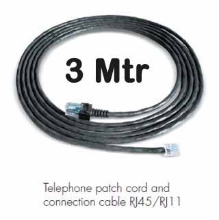 [650055] Datwyler Cables - 650055 - UTP Patch Cord CAT 3 ‎Tel PVC RJ45/RJ11 3 Mtr Black.