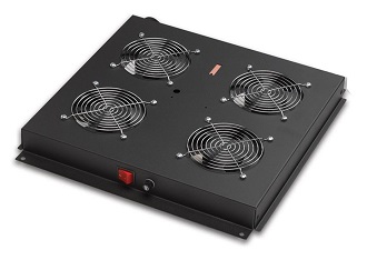 [824962 - FAN-ONF-4FFS-BL] LANDE - 824962 - FAN-ONF-4FFS-BL - 4-Way Low Noise Fan Tray Roof Mounted, on/off switch & UK plug, Black.