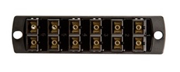 [5F100-2EC] Leviton - 5F100-2EC - 6-PACK PLATE DUPLEX SC MM OM2 (12 FIBER) BLACK ZIRCONIA CERAMIC SLEEVE.