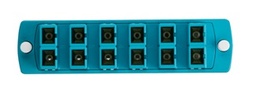 [5F100-2QC] Leviton - 5F100-2QC - 6-PACK PLATE DUPLEX SC MM OM3/OM4 (12 FIBER) AQUA ZIRCONIA CERAMIC SLEEVE.