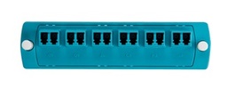 [5F100-2QL] Leviton - 5F100-2QL - 6-PACK PLATE DUPLEX LC MM OM3/OM4 (12 FIBER) AQUA ZIRCONIA CERAMIC SLEEVE.