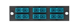 [5F100-6AC] Leviton - 5F100-6AC - 6-PACK PLATE DUPLEX SC MM OM3 (12 FIBER) AQUA ZIRCONIA CERAMIC SLEEVE.