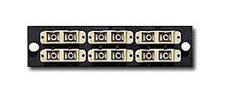 [5F100-6BC] Leviton - 5F100-6BC - 6-PACK PLATE DUPLEX SC MM/SM (12 FIBER) BEIGE PHOS BRONZE SLEEVE.