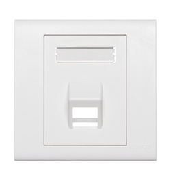 [BL186-A1W] Leviton - BL186-A1W - Faceplate Wallplate Single 1-Port 86x86mm, Angled w/ ID Window, White, empty.