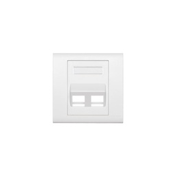 [BL186-A2W] Leviton - BL186-A2W - Faceplate Wallplate Dual 2-Port 86x86mm, Angled w/ ID Window, White, empty.