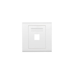 [BL186-P1W] Leviton - BL186-P1W - Faceplate Wallplate Single 1-Port 86x86mm, Flat w/ ID Window, White, empty.