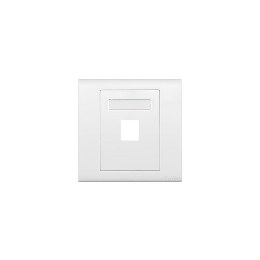 [BL186-P1W] Leviton - BL186-P1W - Faceplate Wallplate Single 1-Port 86x86mm, Flat w/ ID Window, White, empty.