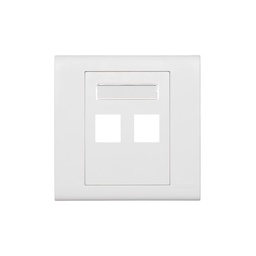 [BL186-P2W] Leviton - BL186-P2W - Faceplate Wallplate Dual 2-Port 86x86mm, Flat w/ ID Window, White, empty.
