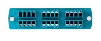 [5F100-4QL] Leviton - 5F100-4QL - 12-PACK PLATE QUAD LC MM OM3/OM4 (24 FIBER) AQUA ZIRCONIA CERAMIC SLEEVE.