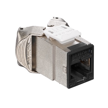 [6ASJK-RE6] Leviton - 6ASJK-RE6 - Atlas-X1™ Cat6A Shielded QuickPort® Module Jack, Component-Rated, Black.
